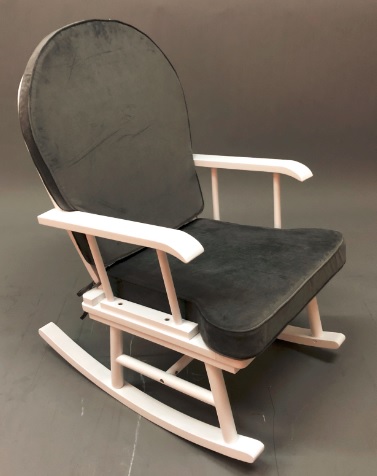 Rocking Chair- White-velvet-Dark Gray